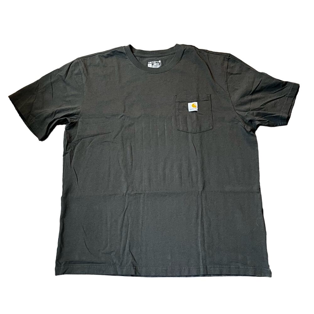 Carharrt Men's XL Loose Fit Green Gray Pocket T-shirt